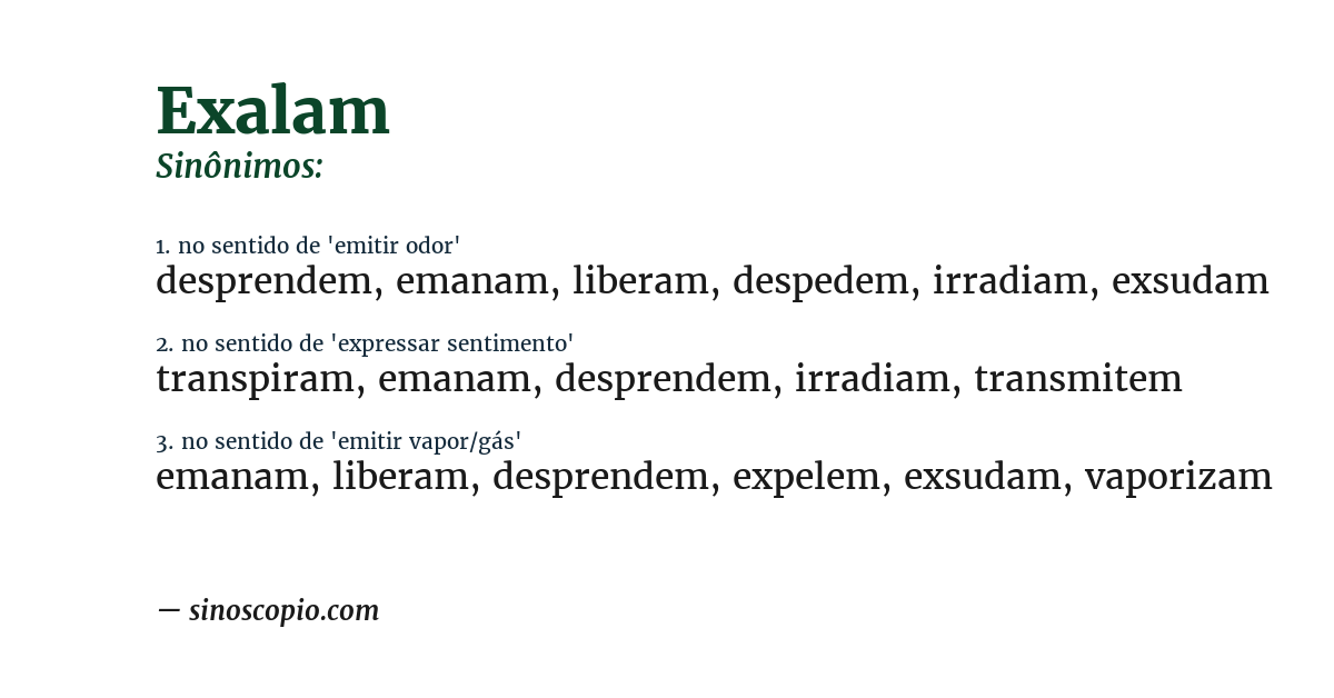 Sinônimo de exalam