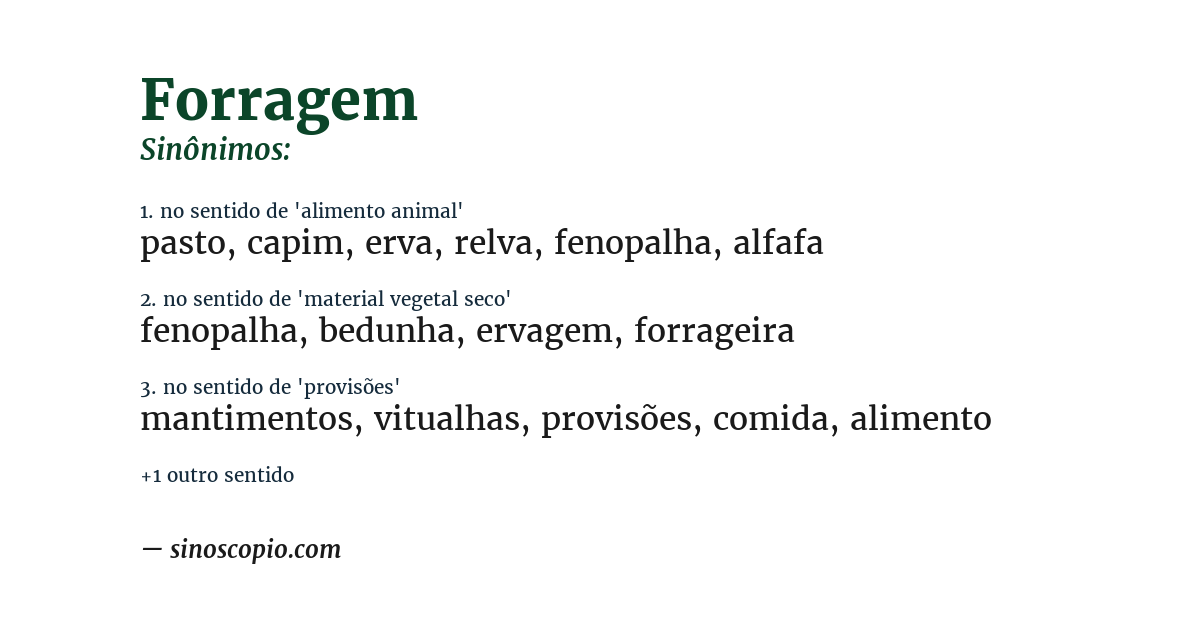 Sinônimo de forragem