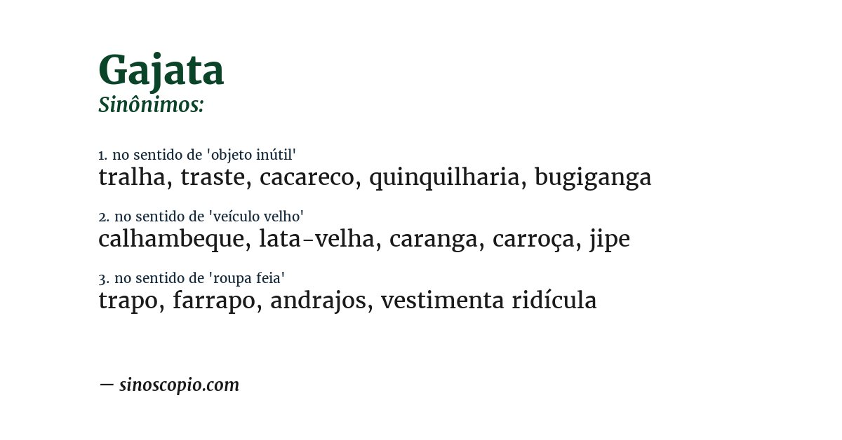 Sinônimo de gajata