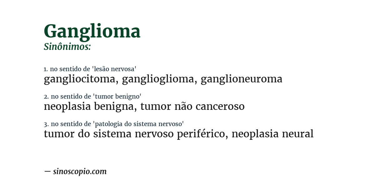Sinônimo de ganglioma