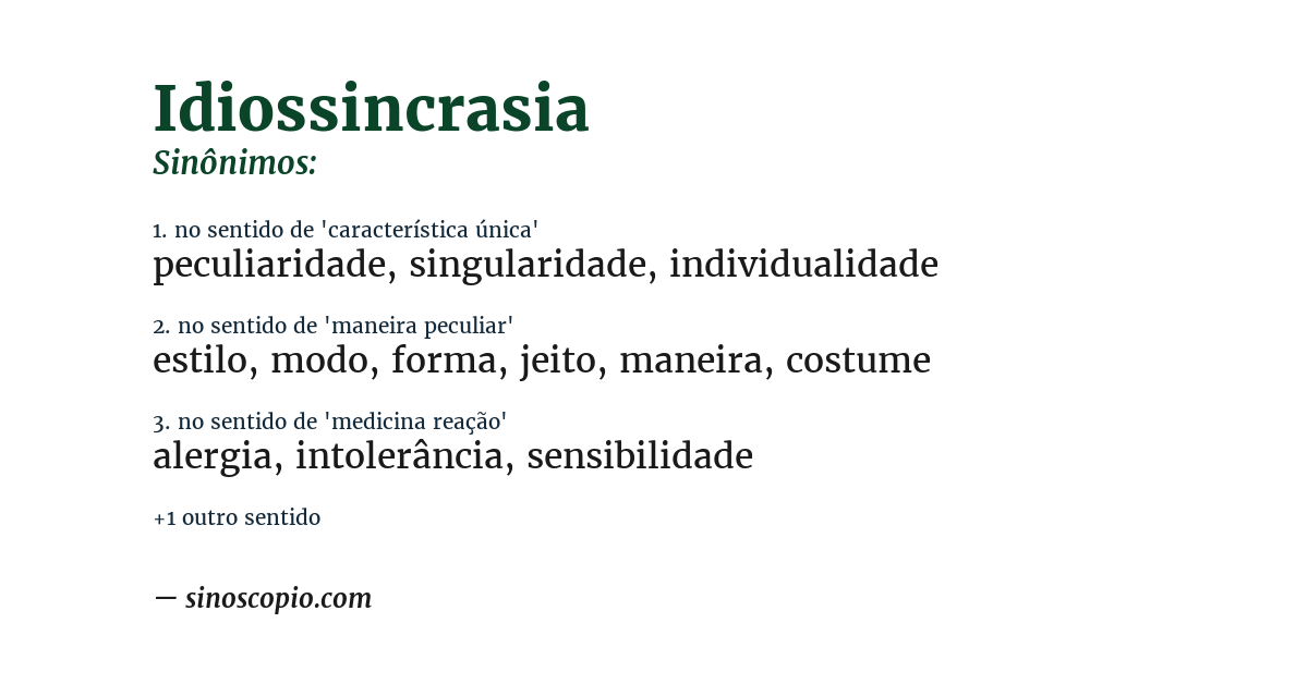 Sinônimo de idiossincrasia