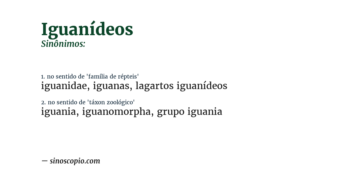 Sinônimo de iguanídeos