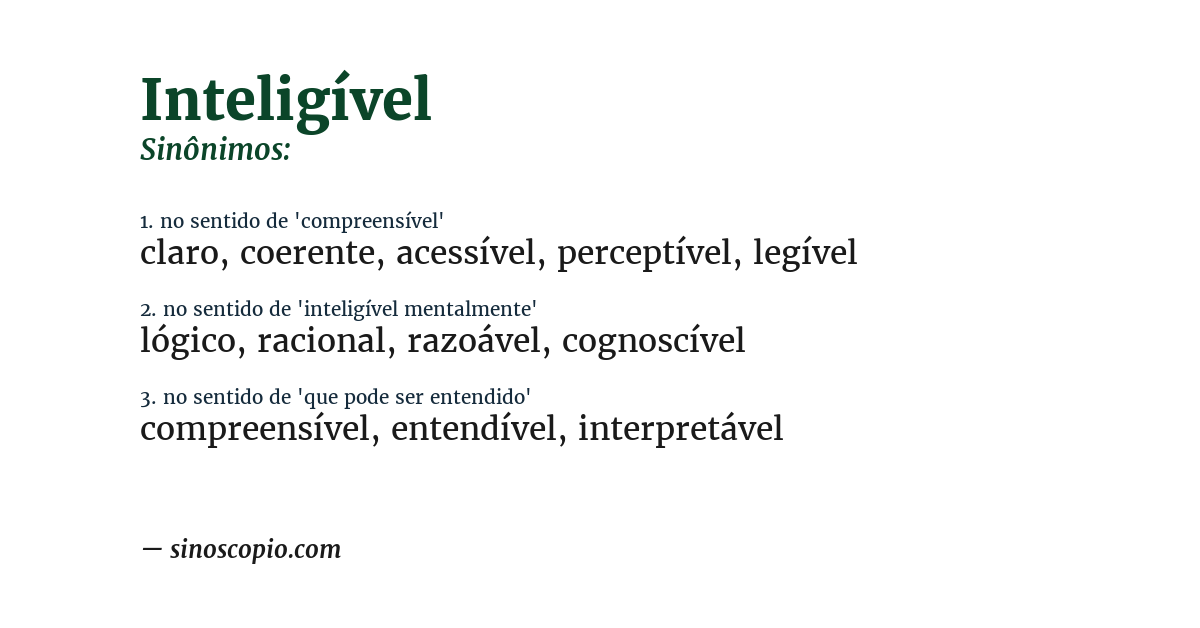 Sinônimo de inteligível