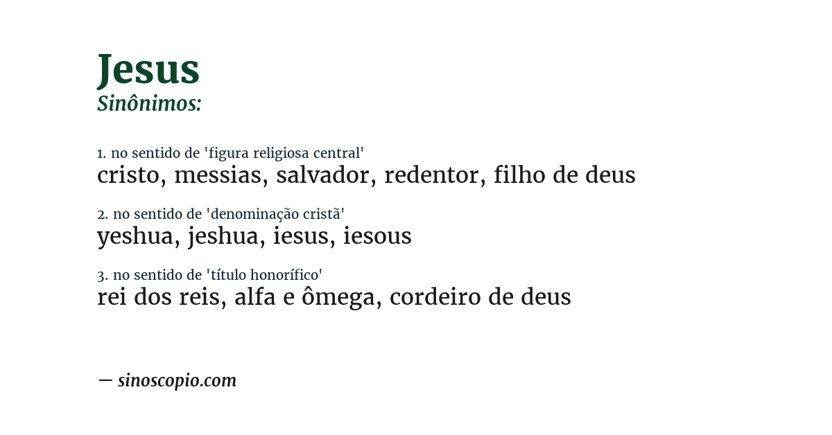 Sinônimo de jesus