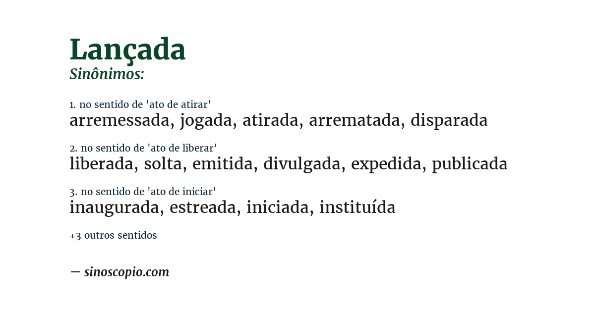 Sinônimo de lançada