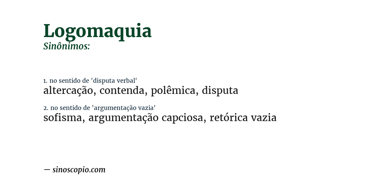 Sinônimo de logomaquia