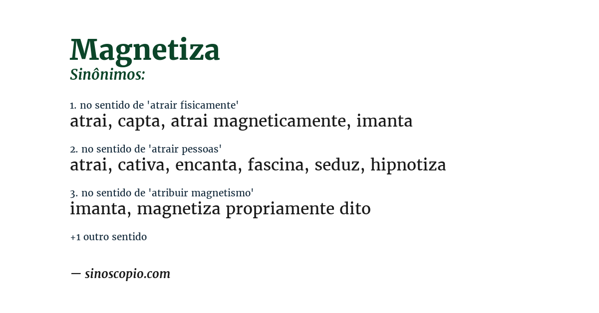 Sinônimo de magnetiza