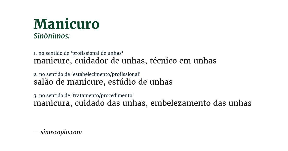 Sinônimo de manicuro