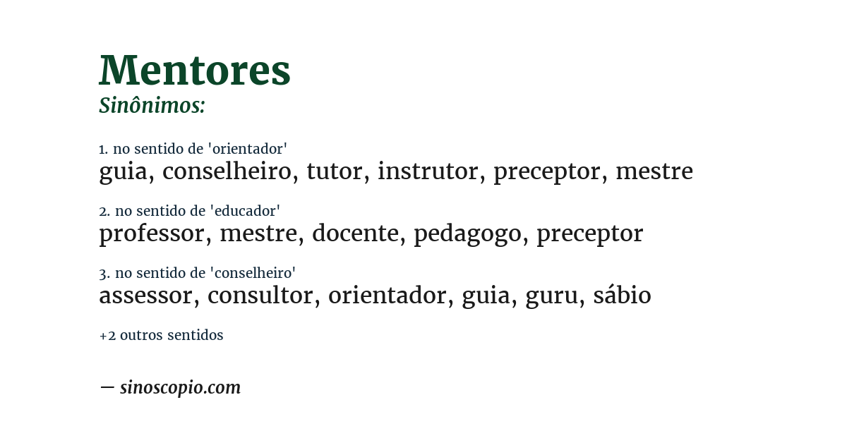 Sinônimo de mentores