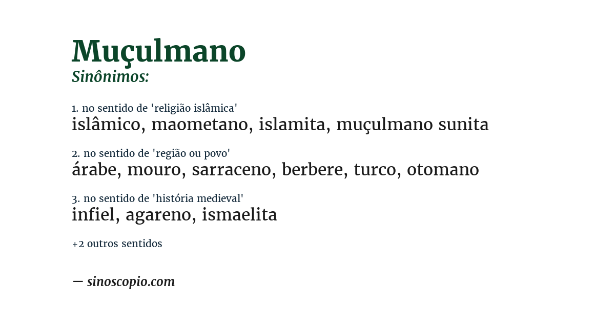 Sinônimo de muçulmano