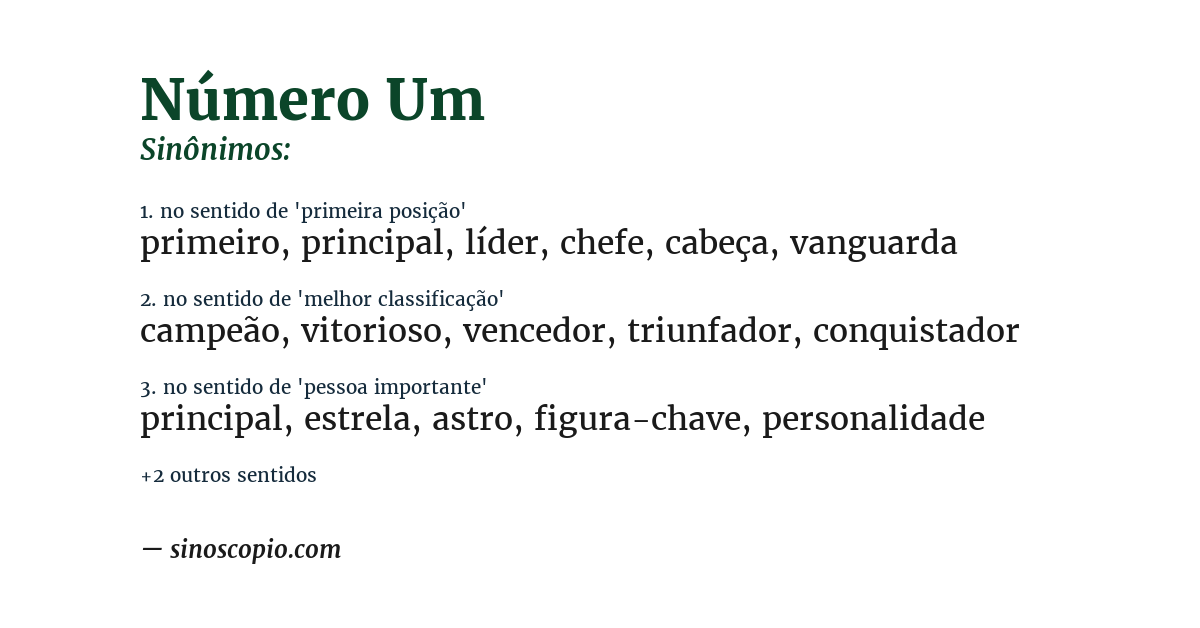 Sinônimo de número um