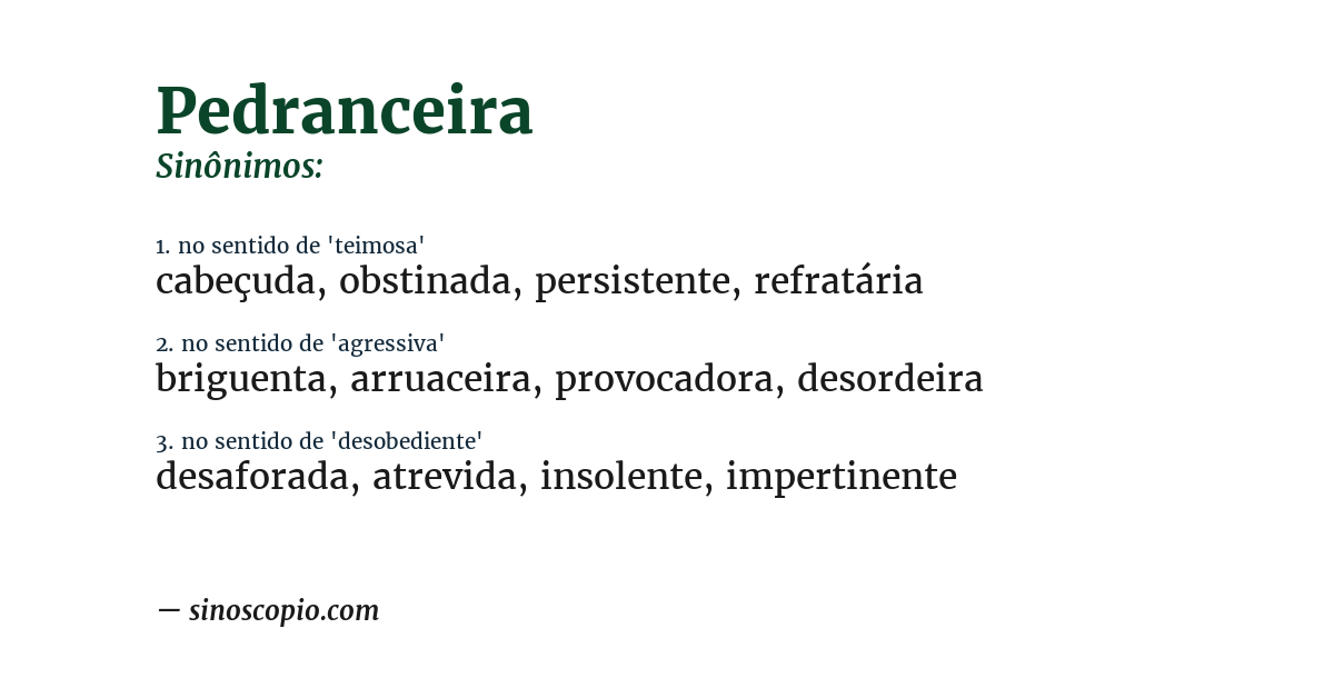 Sinônimo de pedranceira