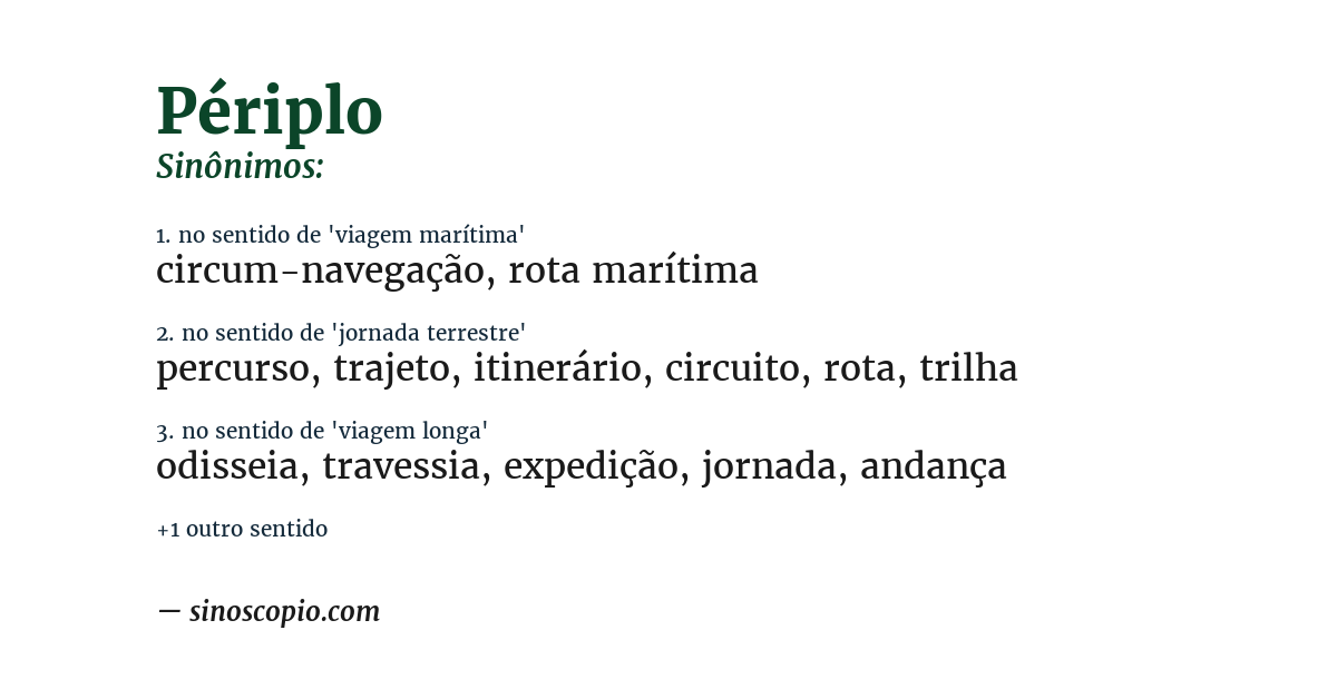 Sinônimo de périplo