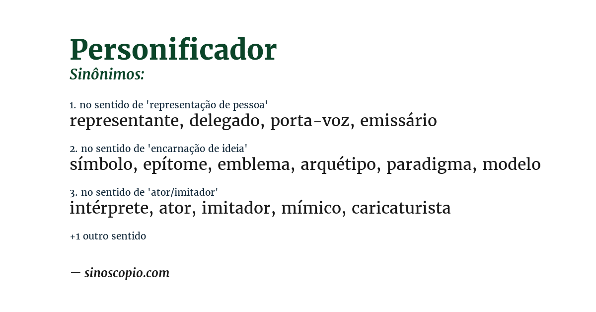 Sinônimo de personificador