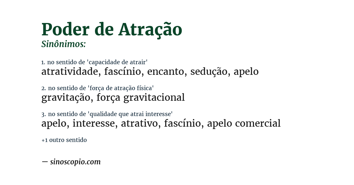 Sinônimo de poder de atração