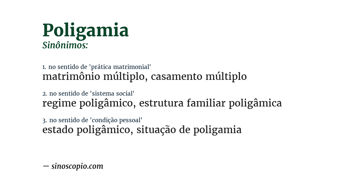 Sinônimo de poligamia