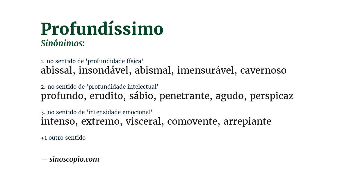 Sinônimo de profundíssimo