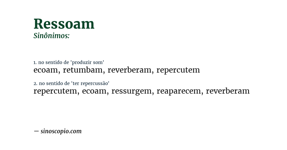 Sinônimo de ressoam