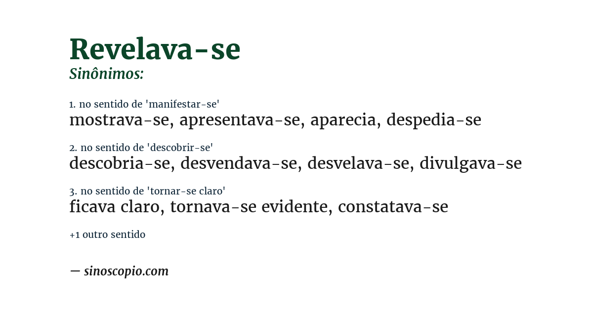 Sinônimo de revelava-se