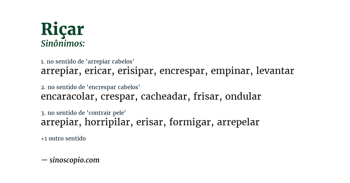 Sinônimo de riçar