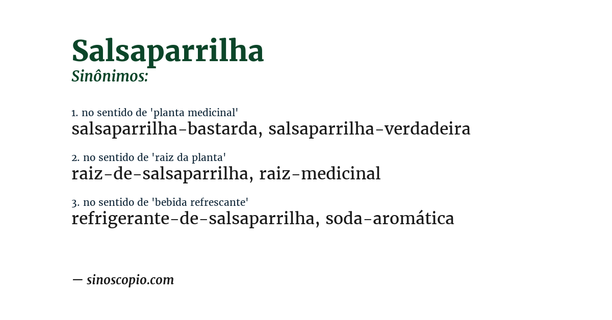 Sinônimo de salsaparrilha