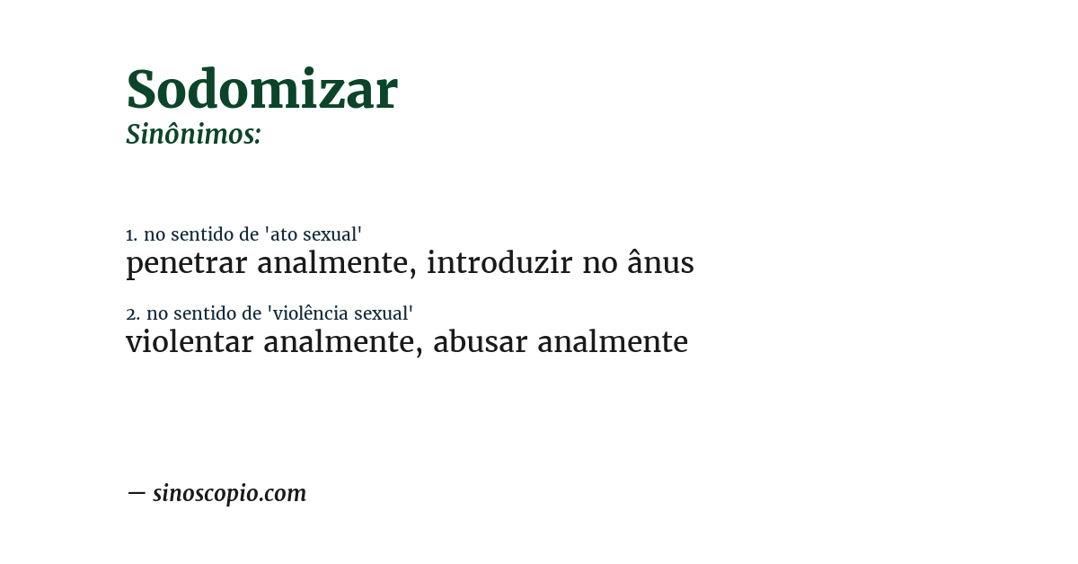Sinônimo de sodomizar