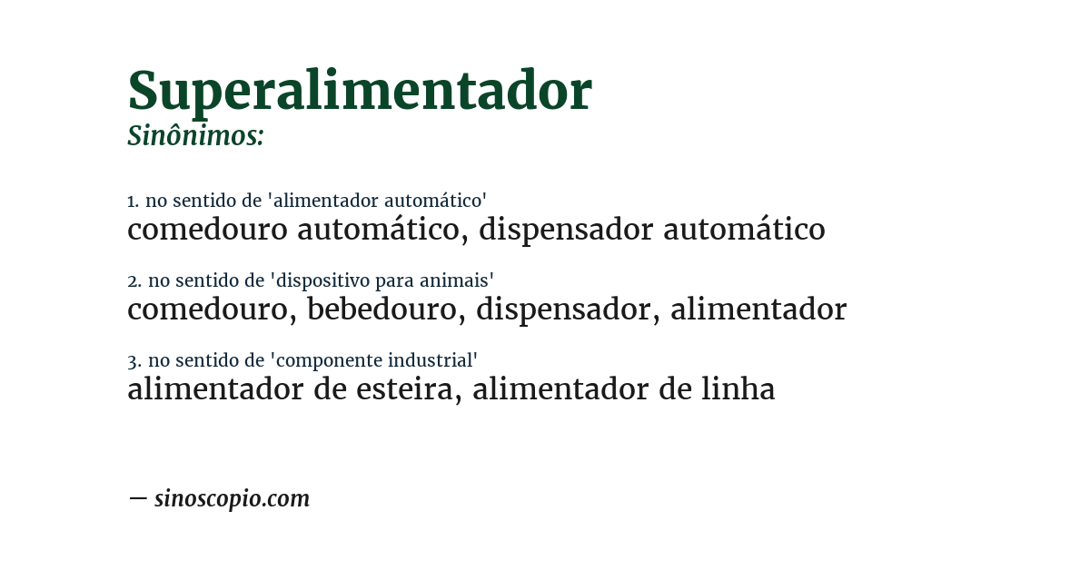 Sinônimo de superalimentador