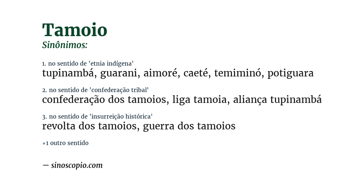 Sinônimo de tamoio
