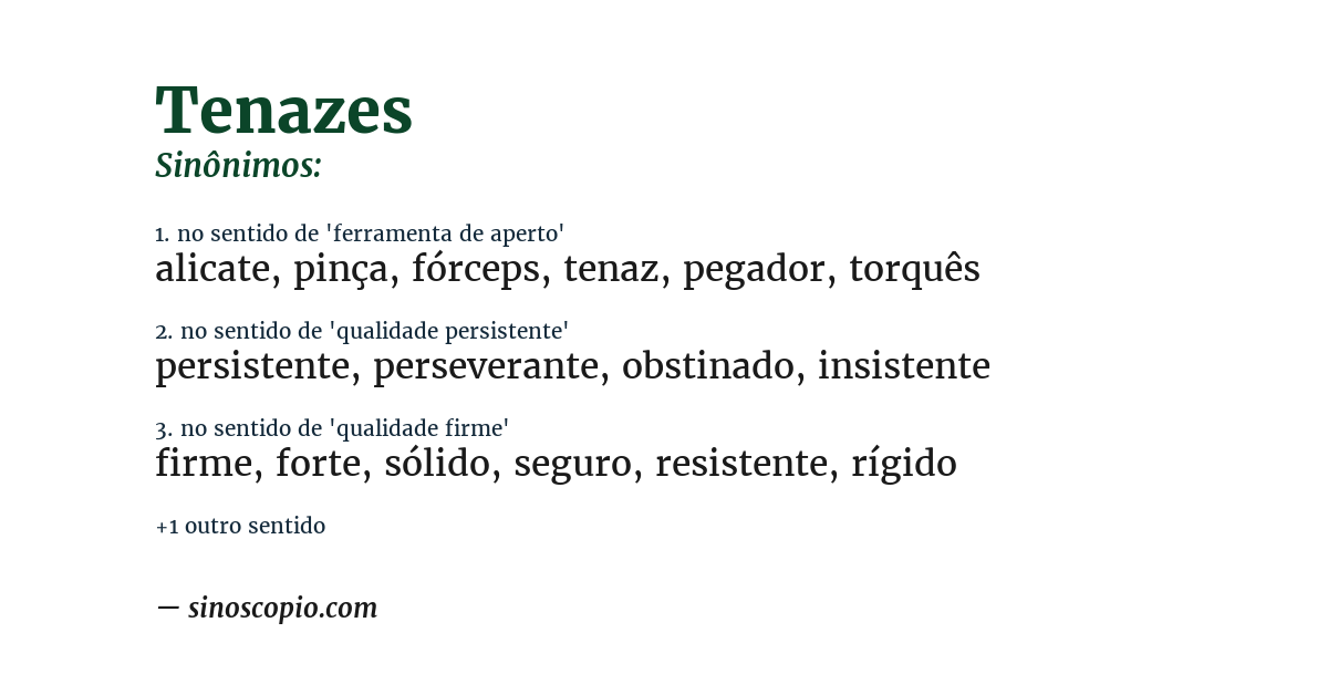 Sinônimo de tenazes