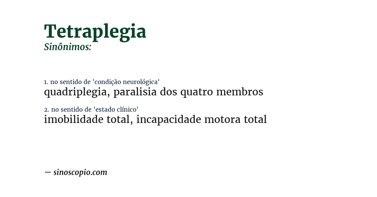 Sinônimo de tetraplegia