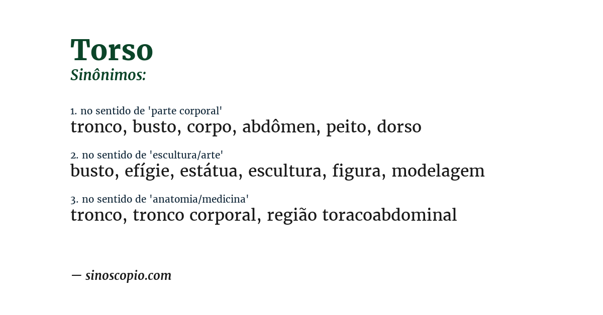 Sinônimo de torso