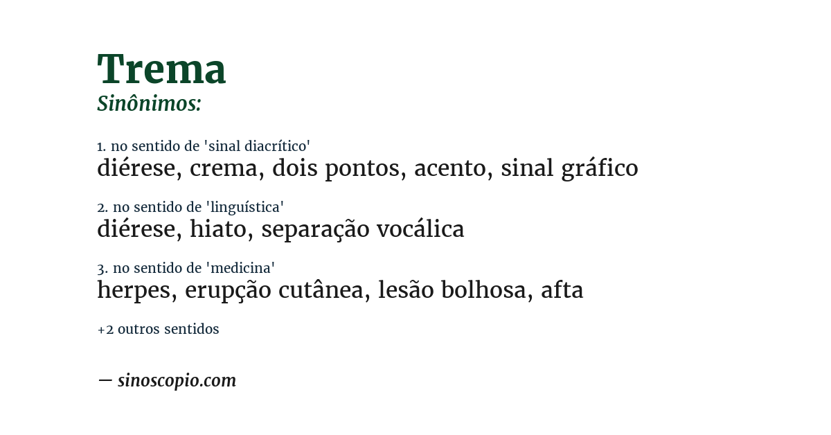 Sinônimo de trema
