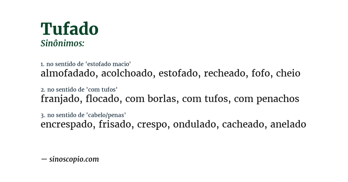 Sinônimo de tufado