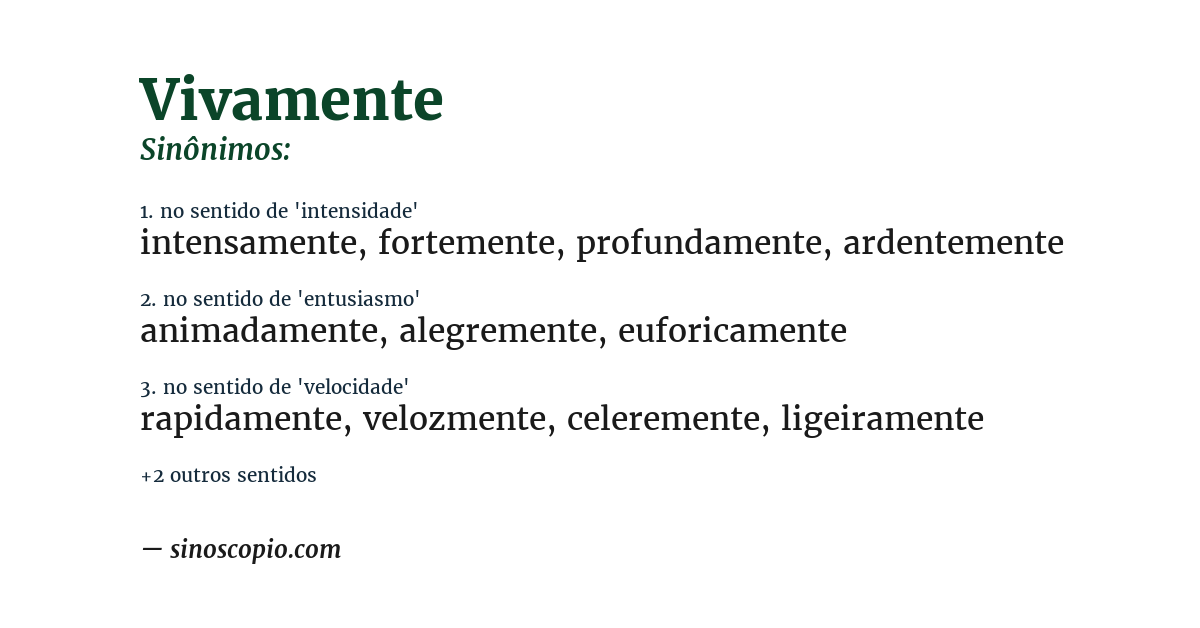 Sinônimo de vivamente