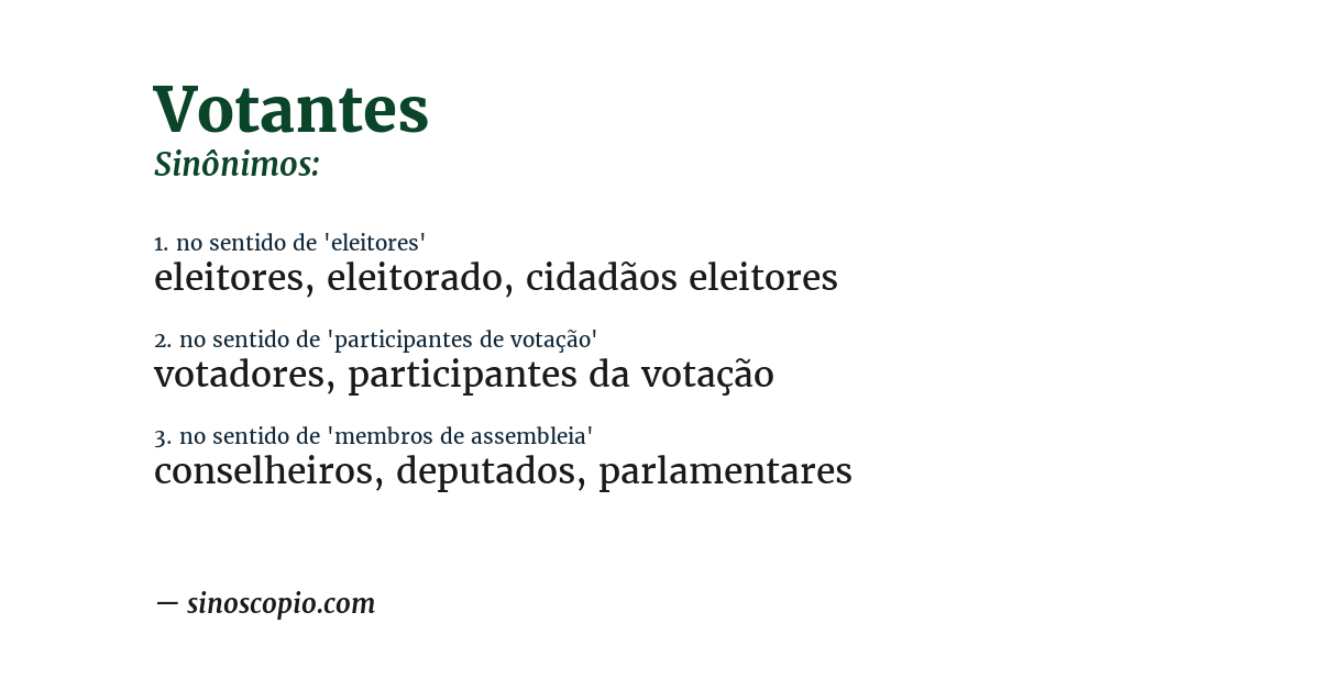 Sinônimo de votantes