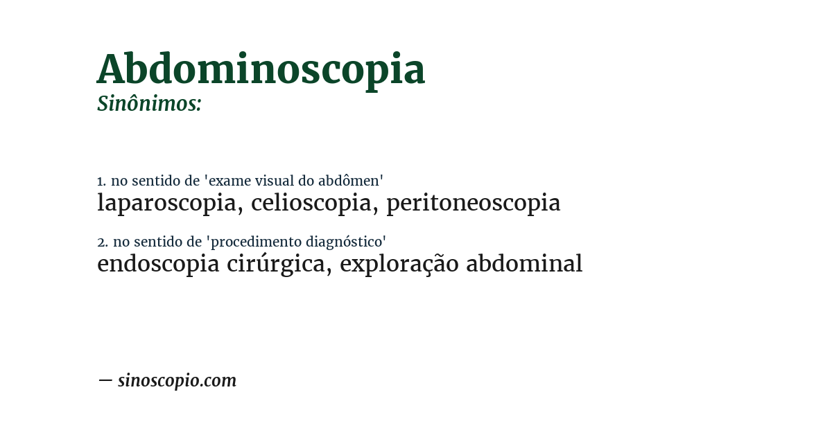 Sinônimo de abdominoscopia