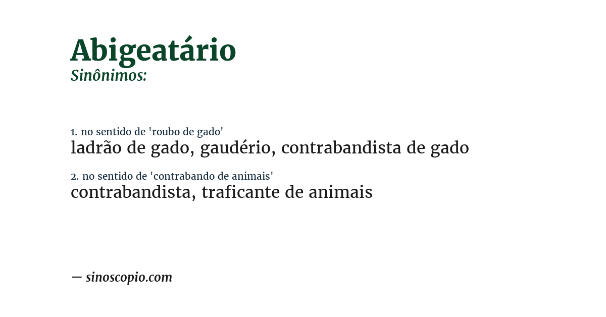 Sinônimo de abigeatário