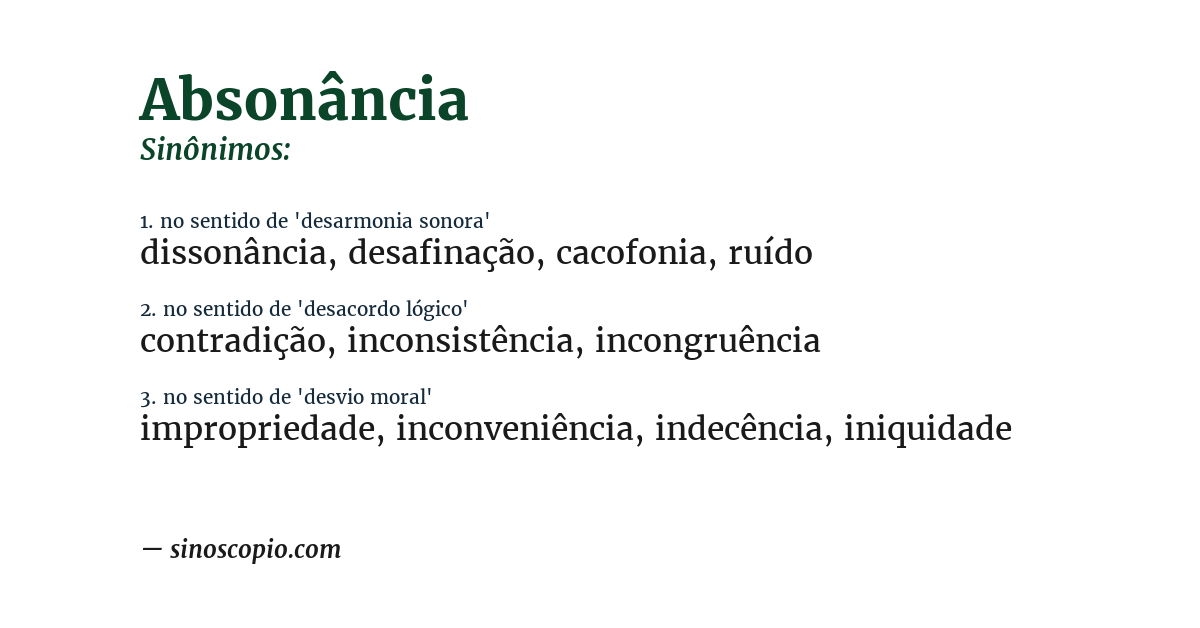 Sinônimo de absonância