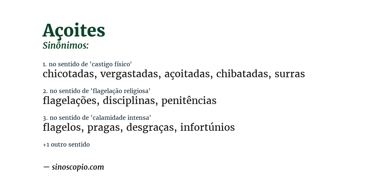 Sinônimo de açoites
