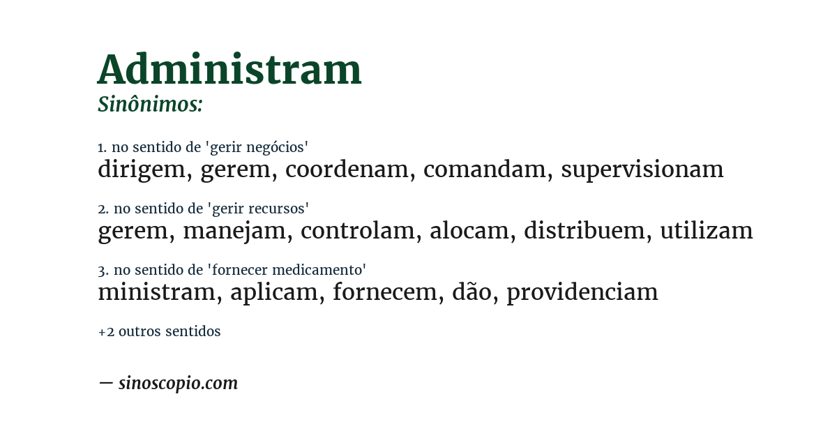 Sinônimo de administram