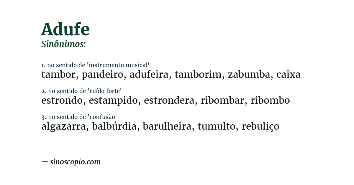 Sinônimo de adufe
