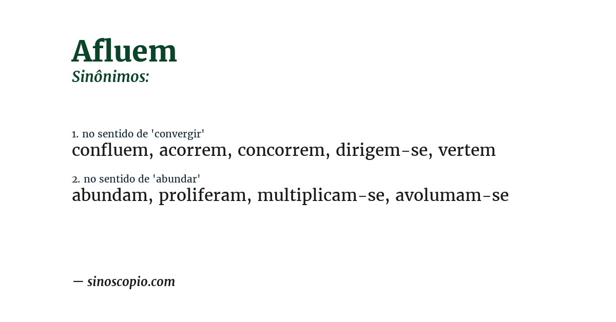 Sinônimo de afluem