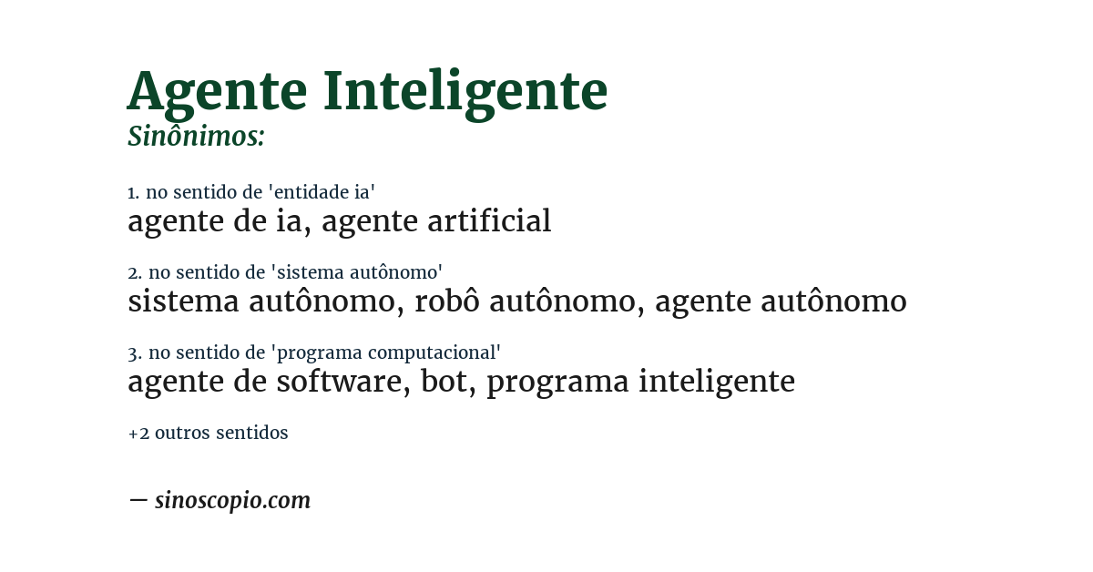 Sinônimo de agente inteligente