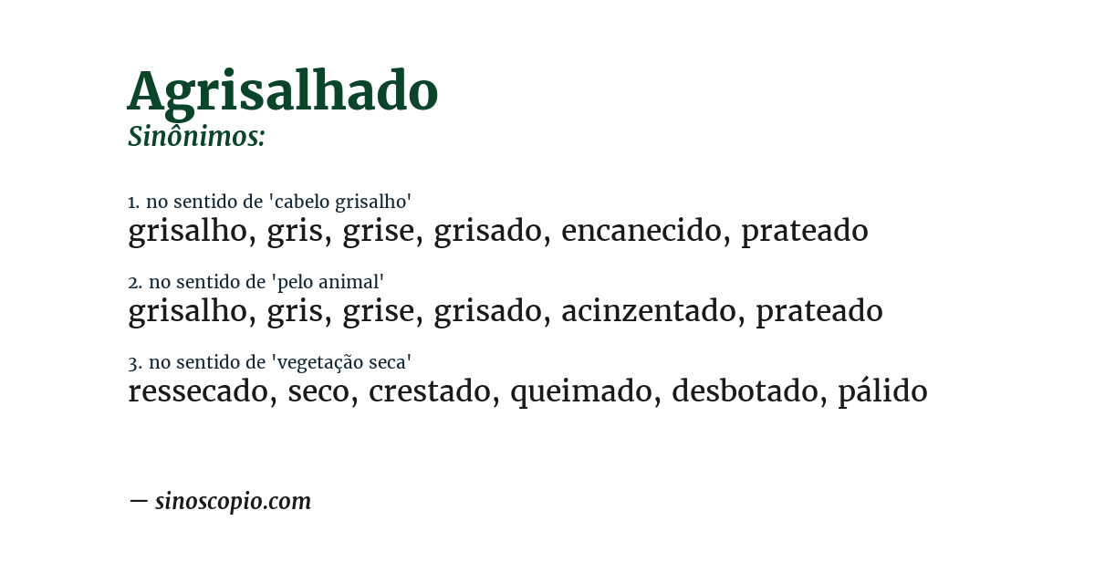 Sinônimo de agrisalhado