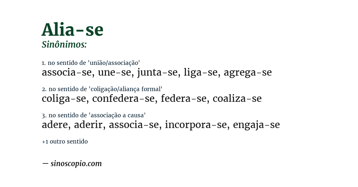 Sinônimo de alia-se