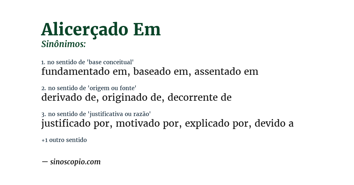 Sinônimo de alicerçado em