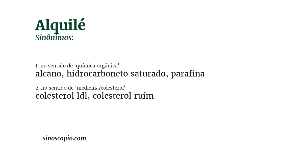 Sinônimo de alquilé