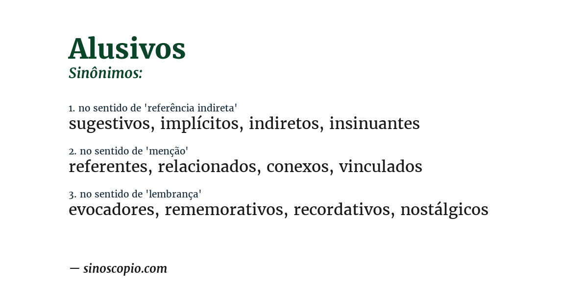 Sinônimo de alusivos