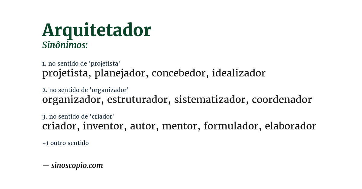 Sinônimo de arquitetador