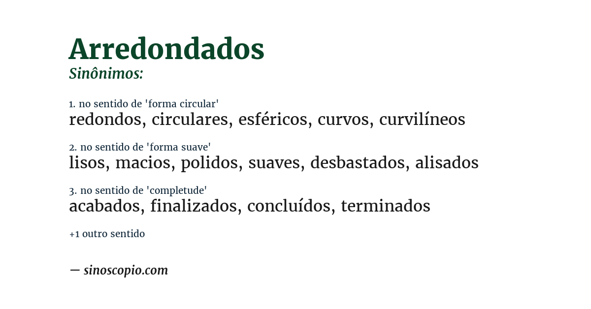 Sinônimo de arredondados